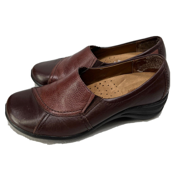 Hush Puppies Womens Size 8M Verse Brown Leather Slip-On Comfort Loafer Shoes - Picture 1 of 5